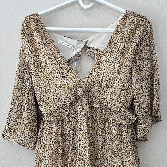 New Saints + Secrets babydoll open back ruffle flutter animal print Mobwife M - Picture 3 of 12